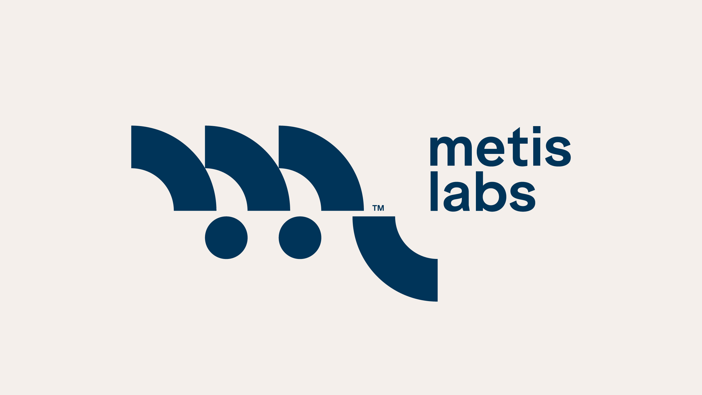 metislabs logo blue on cream