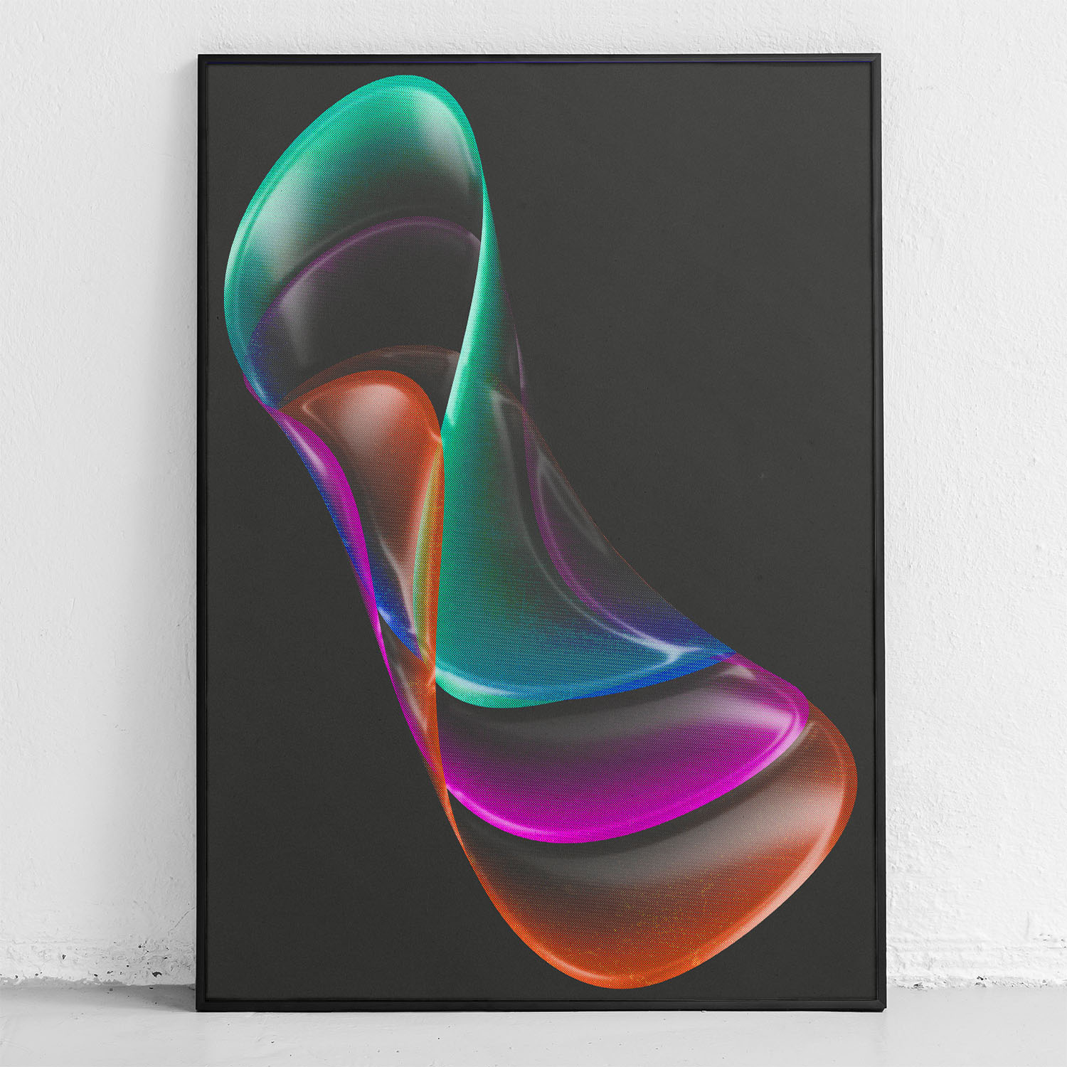 framed poster "wrap in front of wall